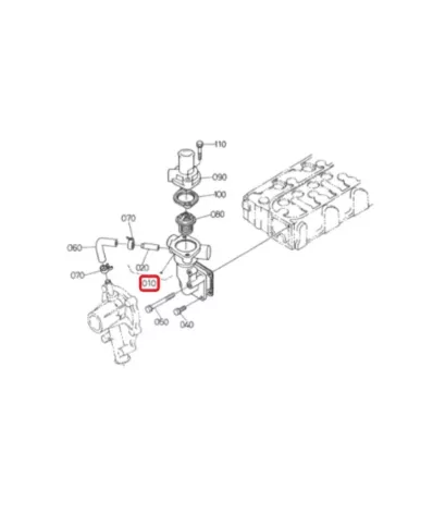 Obudowa Termostatu silnika KUBOTA D905 - dolna