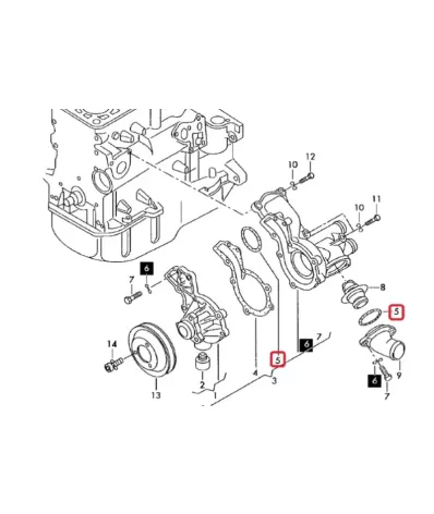 Uszczelka pompa wody VOLKSWAGEN (VW) ADF - ORING