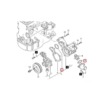 Uszczelka pompa wody VOLKSWAGEN (VW) ADF - ORING