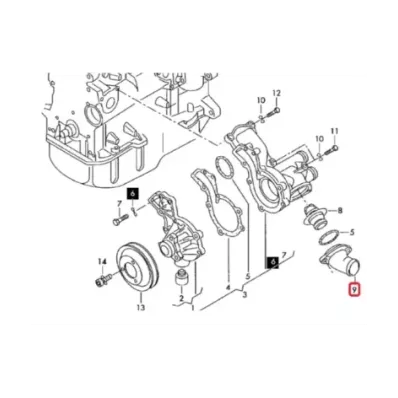 Obudowa Termostatu silnika VOLKSWAGEN (VW) ADF - GÓRNA