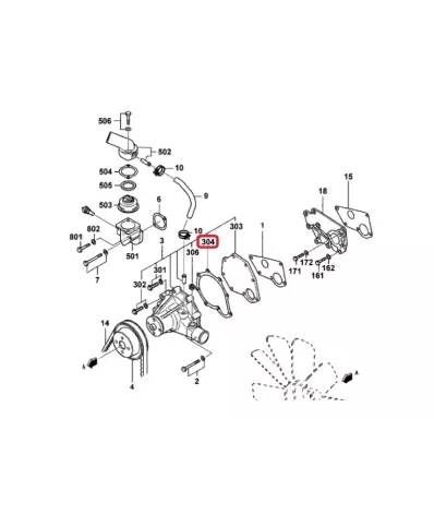 Uszczelka pompa wody MITSUBISHI S4S-DT