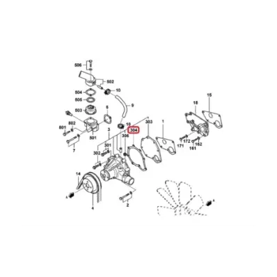 Uszczelka pompa wody MITSUBISHI S4S-DT