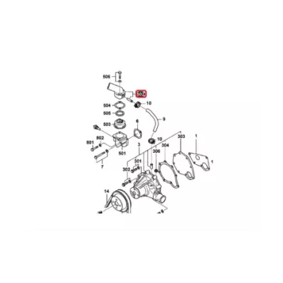 Obudowa Termostatu silnika MITSUBISHI S4S - górna