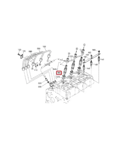Uszczelka wtrysku KUBOTA V2403 - MIEDŹ