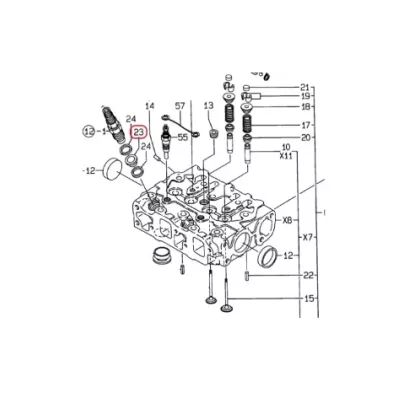Uszczelka wtrysku (wtryskiwacza) YANMAR 2TNE68