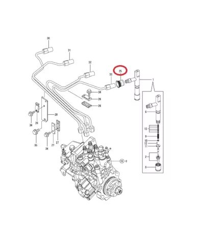 Uszczelka wtrysku (wtryskiwacza) KOMATSU S4D84E