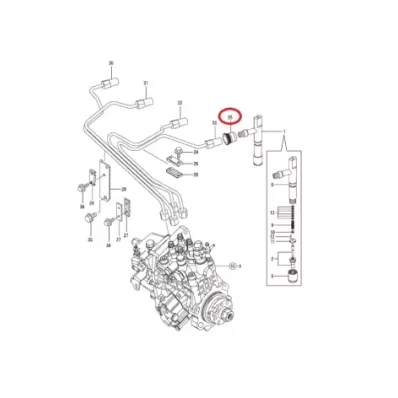 Uszczelka wtrysku (wtryskiwacza) KOMATSU S4D84E