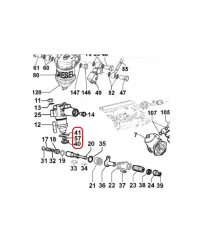 Uszczelka wtrysku (wtryskiwacza) LOMBARDINI LDW602 - komplet