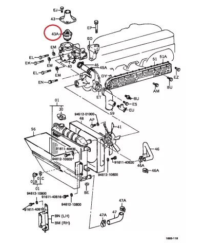 Termostat silnika TOYOTA EH700