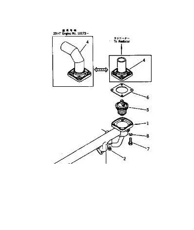 Termostat silnika KOMATSU 6D105