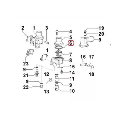 Uszczelka (ring) termostatu silnika LOMBARDINI LDW903