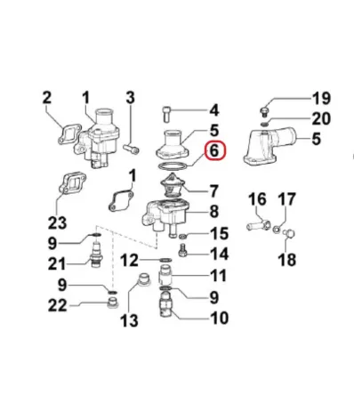 Uszczelka (ring) termostatu silnika LOMBARDINI LDW1603