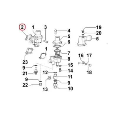 Uszczelka obudowy termostatu silnika LOMBARDINI LDW602