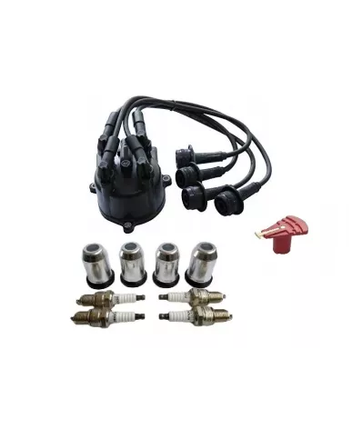 Komplet zapłonu TOYOTA 5K - ALL (kopułka, palec, przewody, świece, szklanki, uszczelki) - wózek widłowy