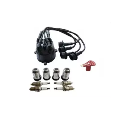 Komplet zapłonu TOYOTA 5K - ALL (kopułka, palec, przewody, świece, szklanki, uszczelki) - wózek widłowy