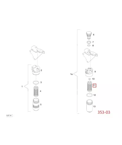 Filtr hydrauliki (hydrauliczny) LINDE SERIA: 353-03