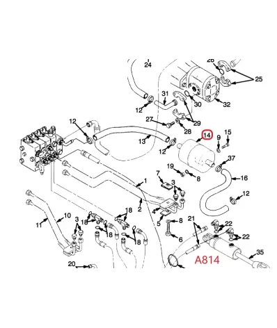 Filtr hydrauliki (hydrauliczny) YALE SERIA: (A814)